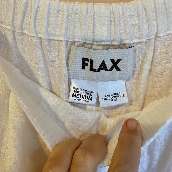Flax linen midi skirt white Medium NWOT - Picture 2 of 7